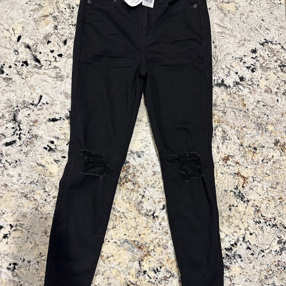 American Eagle Outfitters Black Distressed Skinny Jeans